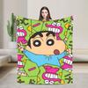 Shinchans Sleep Cartoon Blanket Cover Coral Fleece Plush  Super Soft Throw Blankets For Outdoor Travel Bedroom Quilt