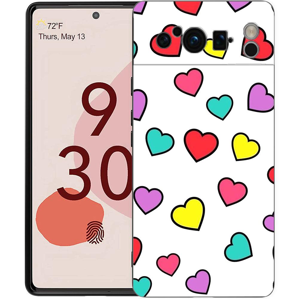 Cute Cat Dog Paw Love Phone Case For Google Pixel 8 7 6 Pro 6A 7A 5G Soft Silicone Shockproof TPU Black Cover Fundas