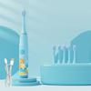 Children Sonic Electric Toothbrush for Kids Rechargeable Smart Timer 4 Modes Tooth Brush Cartoon Pattern With Replacement Heads