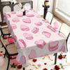 1pc Sweetheart Macaron Love Theme Printed Foldable Easy-to-Store Polyester All-Season TableclothSuitable For KitchenDining RoomF