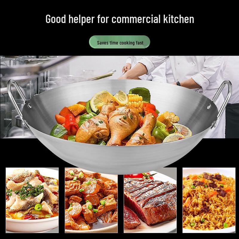 Mr. Jian 50cm Double-Handle Food-Grade Stainless Steel Wok