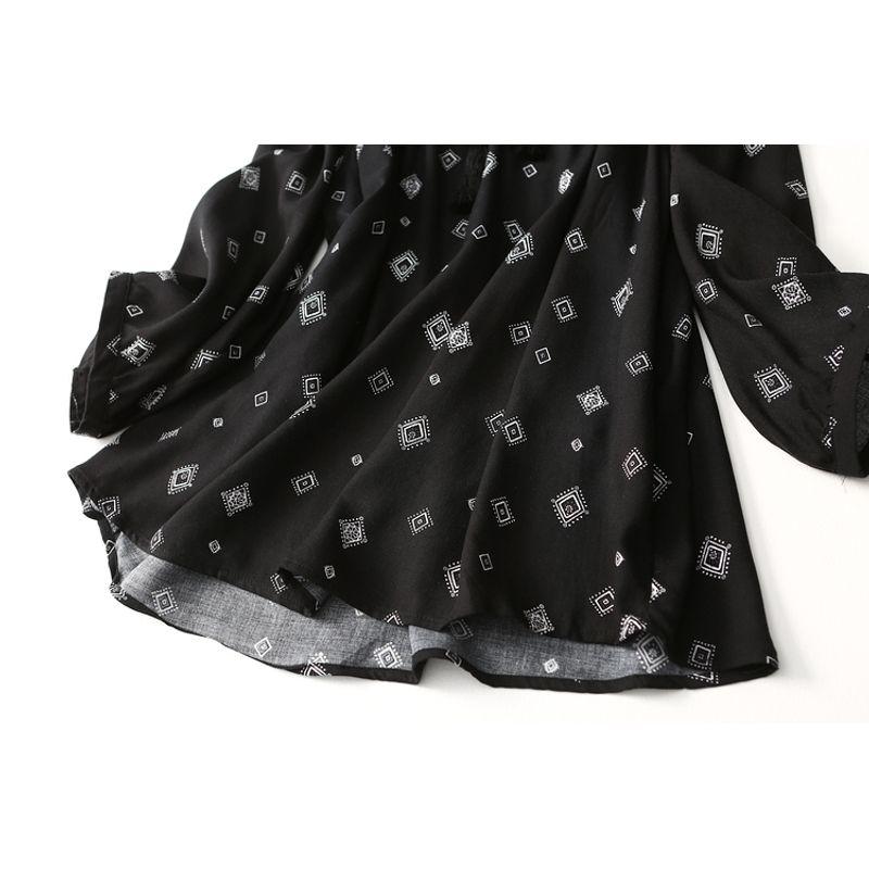 Foreign Trade Original Order Ethnic Style Embroidery Tassel Shoelace Loose Cotton Silk Shirt Women's Artificial Cotton Tops Doll Shirt