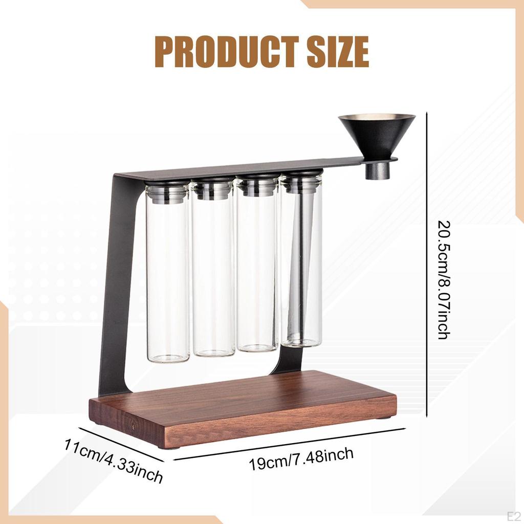 Coffee Bean Storage Tubes Reusable with Funnel Convenient Container Wood Stand for