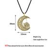 Kinitial Vintage Charm Muslim Crescent Moon Pendant Necklace For Women Men Retro Viking Slavic Amulet Necklace Jewelry Colar