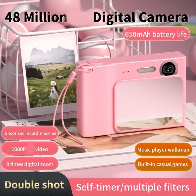 Portable Digital Camera 1080P 48MP Retro CCD Card Machine Memory Card Transmission Supported for Students Kids