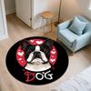 Cartoon Boston Terrier pattern round rug,Carpet Rug for Living Room Bedroom  Playroom ,Non-slip Floor Mat,Holiday Gifts and Birthday Gifts.