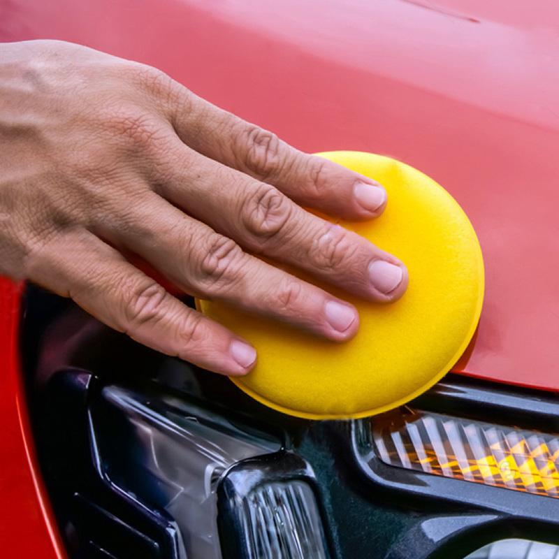 Car Waxing Sponge Pad Polish Foam Applicator Car Round Waxing Polish Sponges High Density Auto Detailing Accessories Tools 100mm