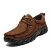 Plus Size Spring and Autumn Men's Shoes Casual Leather Shoes Leather Breathable Waterproof Sports Outdoor Climbing Boots Men's Non-Slip Wear-Resistant