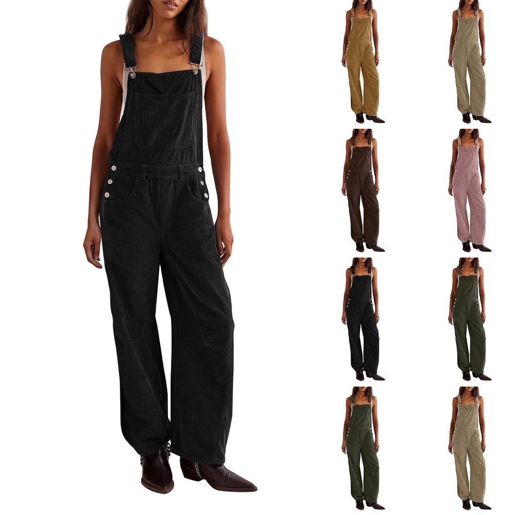 Spring and Autumn Corduroy Overalls Overalls Women's Fashion Loose Connection Body Pants Women