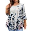 Women's Fashion Casual Round  Neck 3/4 Sleeve Oversized Top