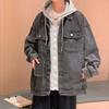 Ruffian Handsome Denim Jacket Men's Spring and Autumn Trendy Brand Ins Hooded Loose Versatile Jacket Trendy Korean Version Fake Two-piece Top