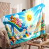Care Bears Personalized Flannel Blanket, Custom Printed Text Name, Warm Soft Blanket For Couch Bed