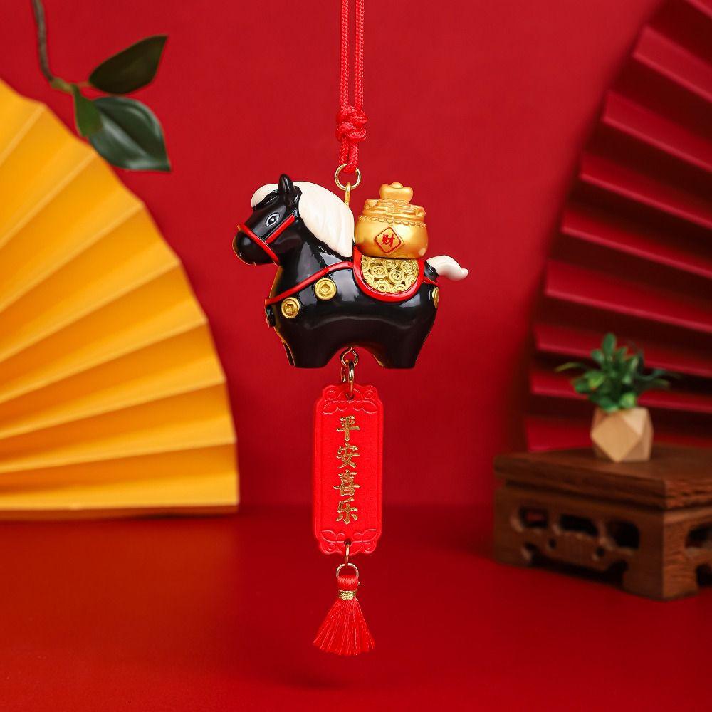 with Tassel Spring Festival Car Hanging Pendant Tang Horse Rearview Mirror Decor  Home Decoration