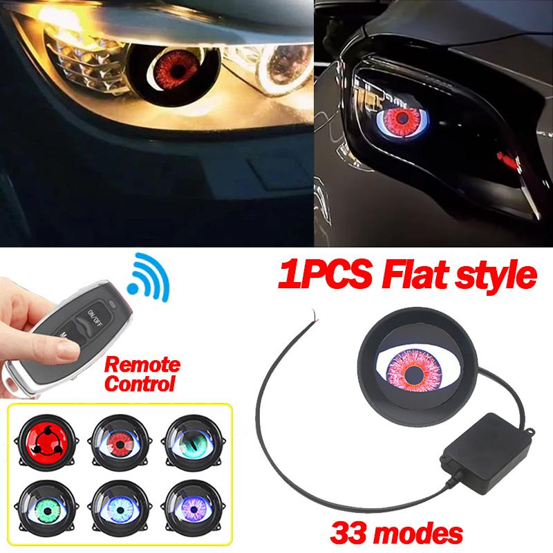 

Devil Eye LED Headlight Kit – 33 Dynamic Patterns, Wireless Remote Control, 12V-36V Universal Fit for Cars & Motorcycles