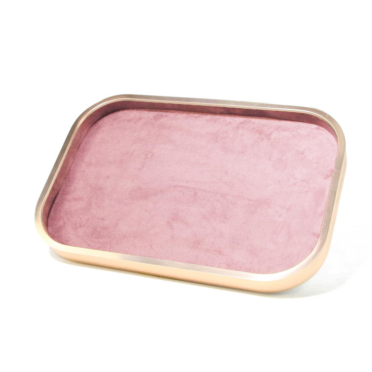 

Высококачественный металлический поднос для украшений с отделкой из бархата суфибер внутри, поднос для хранения и демонстрации ожерелий, колец, подвесок, браслетов