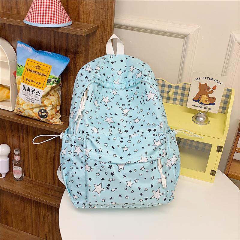 Schoolbag Schoolbag Female Junior High School High School Student Star Printing Korean Version Niche Ins Backpack Mori College Student Computer Bag