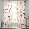 Vintage Pilz Herbst Transparente Vorhänge für Kinderzimmer Wohnzimmer Voile Fenstervorhänge Tüll Vorhänge