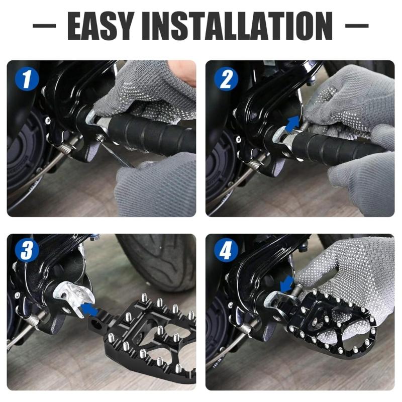 Aluminum Rubber Motorcycle Foot Pegs for XR250 Adjustable Angle Antislip Design Foot Rest Pedal Modification