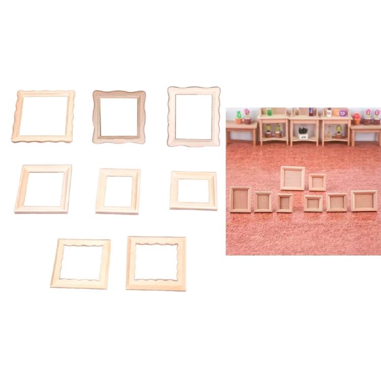 Picture Frame Miniature Dollhouses Display Accessory 1/12 Scale, Realistic Zakka Wood Dollhouses Miniature