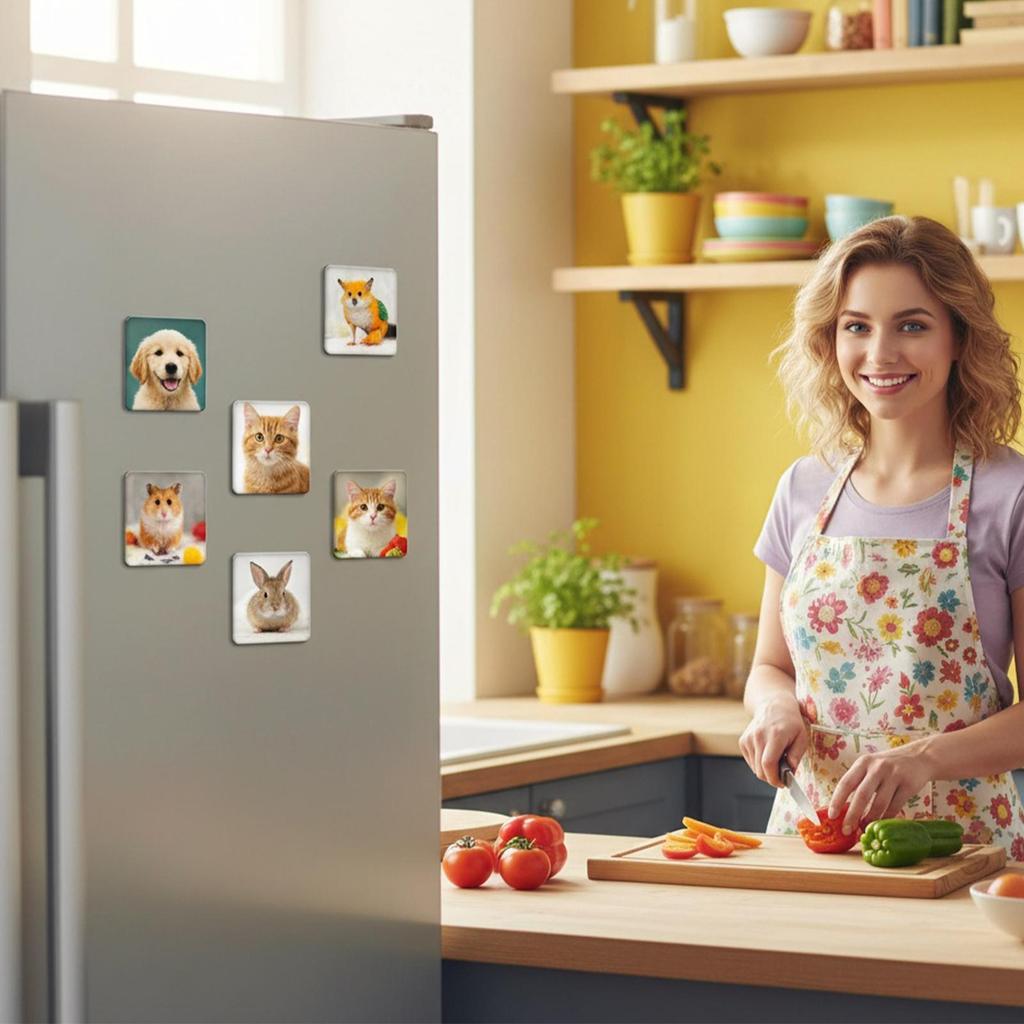 Fridge Magnet Set Kitchen Decor Accessories 10-Pieces Sticky Magnets For Refrigerator Whiteboard Office Apartment Pantry Hotel