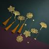 1pcs Student Chinese Style Stationery Retro Metal Bookmarks Hollow Ginkgo Biloba Leaf Lotus Vein Book Marks Gifts