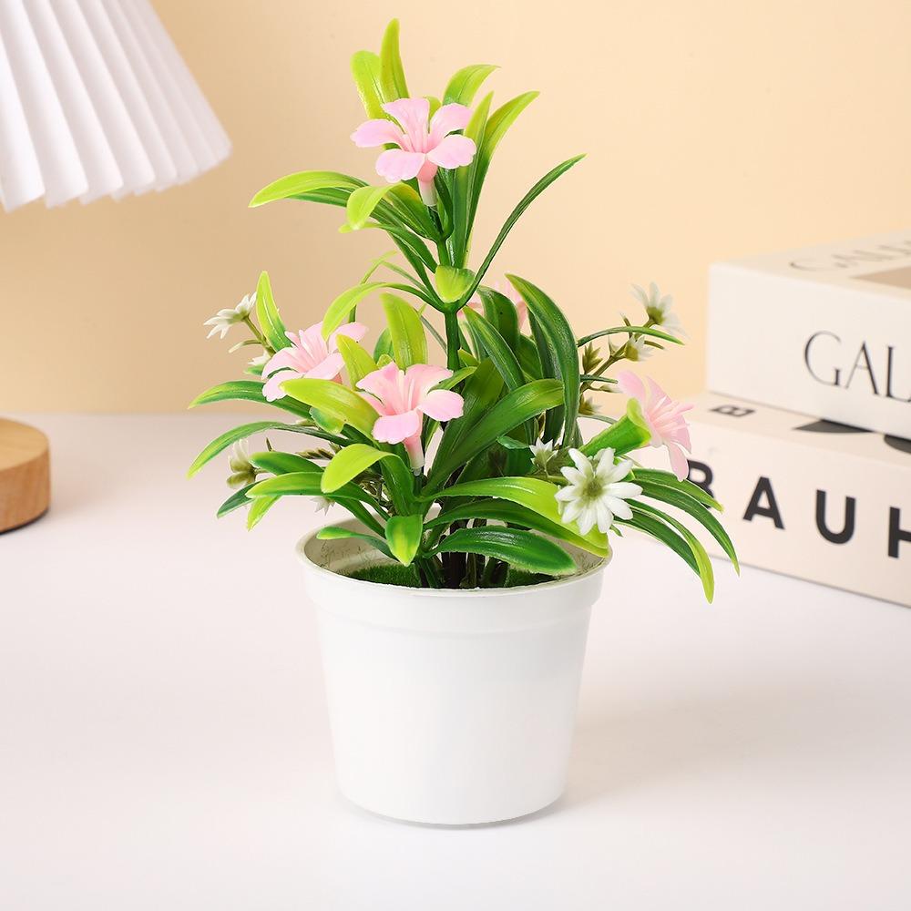 Plastic Morning Glory Artificial Potted Plants Multicolor Faux Bonsai  Home Decoration