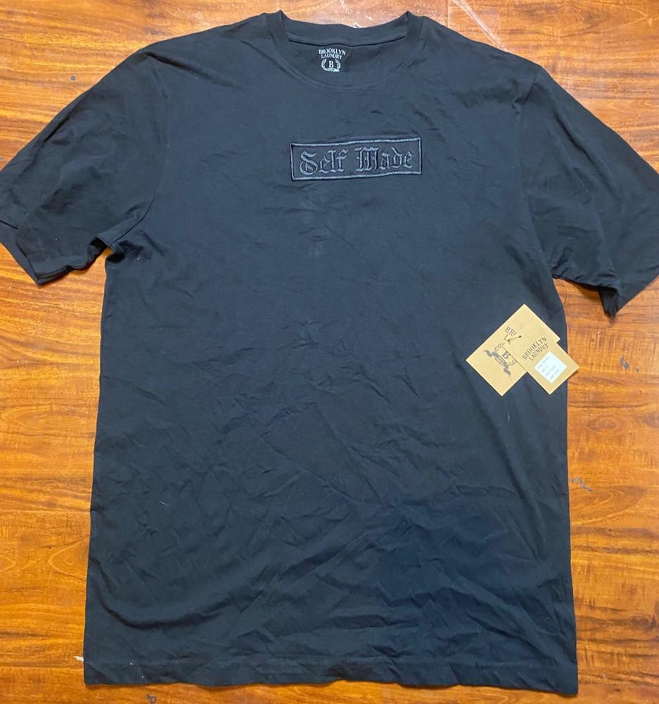 NWT-BROOKLYN LAUNDRY Self Made Embroidered Black Streetwear T Shirt SZ L Unisex T-Shirt M