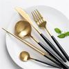 Andoo Příbory Sada příborů Zlatá Stylová Nerezová Sada jídelních příborů Nůž Lžíce Vidlička Sada Steakový nůž Stolní nůž Dezertní lžíce Hůlky