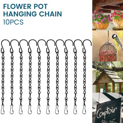 Garden Hanging Chains Basket Flowerpot Decor Planting With Hook Clip Extension Sprocket Lanterns Planters Replacement 10pcs For