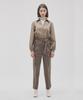 SALON DE SEOUL Unisex Belted Wide Tapered Pants - Brown