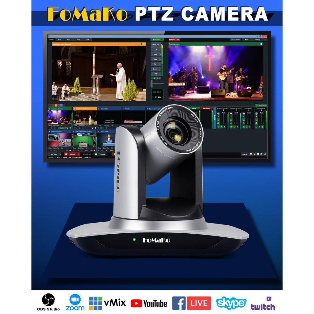 2024 FoMaKo HDMI PTZ Camera Bundle 20X Optical Zoom BH401 HDMI PTZ Camera and Controller Keyboard PTZ Camera Kit Bundle