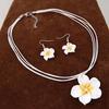 Women's Sweet Plumeria Flowers Jewelry Sets Polymer Clay Fimo Earrings  Pendant Necklace