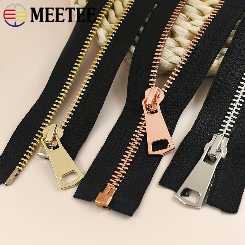 1/2 Stück Meetee 5# 15-80cm Metallreißverschlüsse Offenes Ende Reißverschlüsse für Tasche Daunenmantel Tasche Nähreißverschluss Reparaturset DIY Nähzubehör