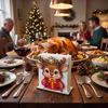 Xmas Gift for Home Wooden Christmas Napkin Holder, Gingerbread Man And Deer Design, Decorative Kitchen Accessory Vertical Paper Towel Storage