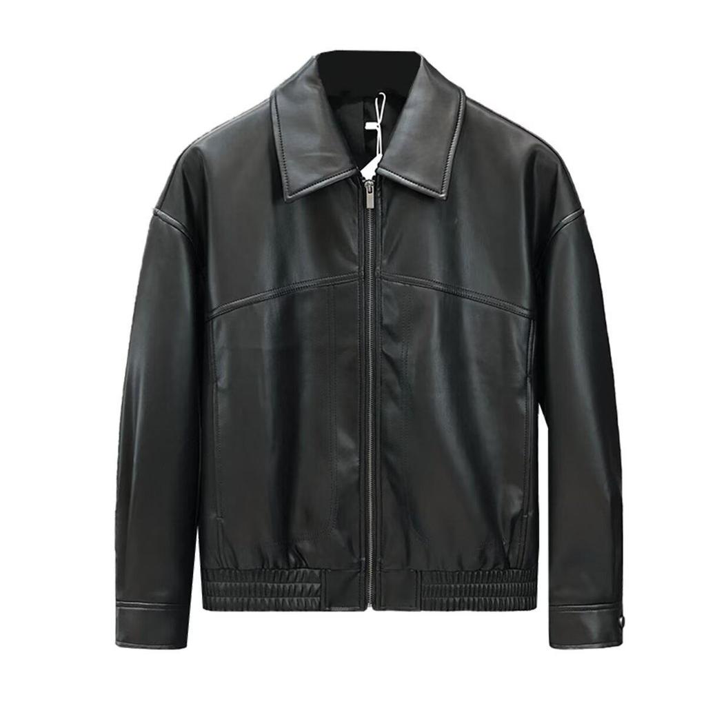Men's Autumn Motorcycle Leather Jacket – Trendy, Cool, Casual, Loose-fit PU Leather