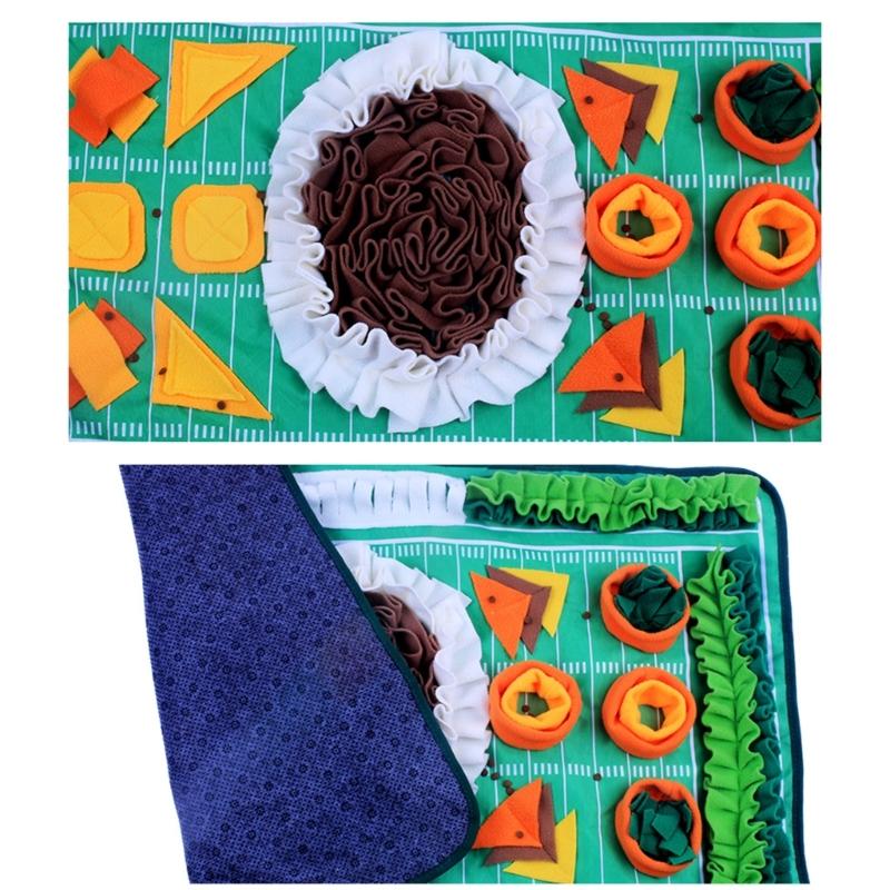 Scent Enrichment Activity Mats Durability Fleece Puzzle Game Mats With Treat Pockets Stress Reliefs Chews Resistant