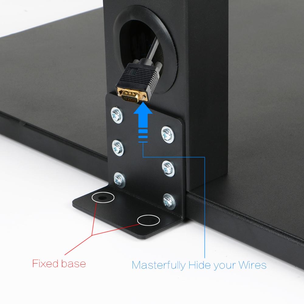 Unho Tall TV Stand with Bracket, Adjustable Stand for 32'' To 65'' LED LCD Flat Screens Max VESA 600x400mm Loading Upto 66lbs