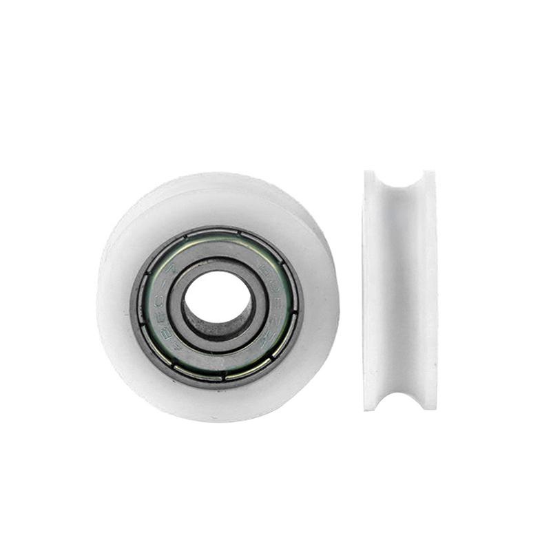1Pc U12*44*16Mm U Groove Wheel Rolling 1Cm Diameter 10Mm Track Line Guide Pulley Nylon Wrapped Plastic Pulley
