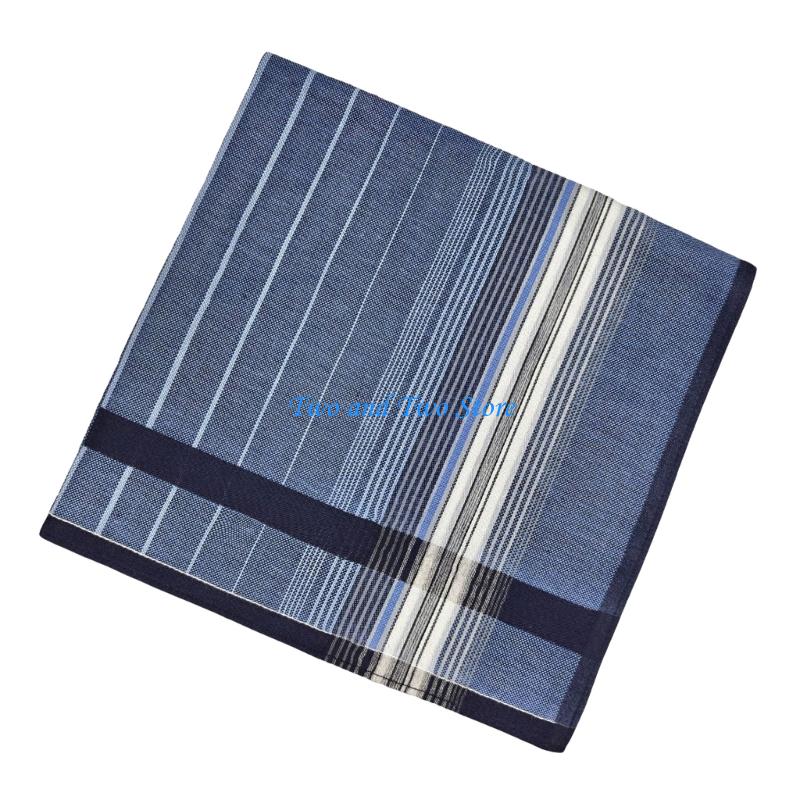 HX6F Stripes Pocket Square Pocket Handkerchief for Sports and Outdoor Activity Soft and Absorbent Pocket Towel синий