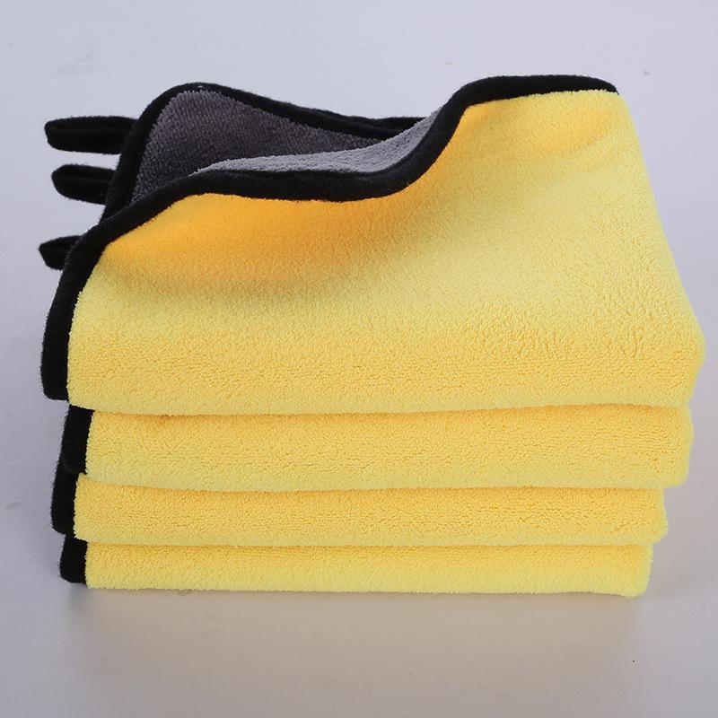 Thickened Double-Sided Coral Fleece Car Wash Towel - Water-Absorbent & Quick-Drying Cleaning Cloth with Custom Logo
