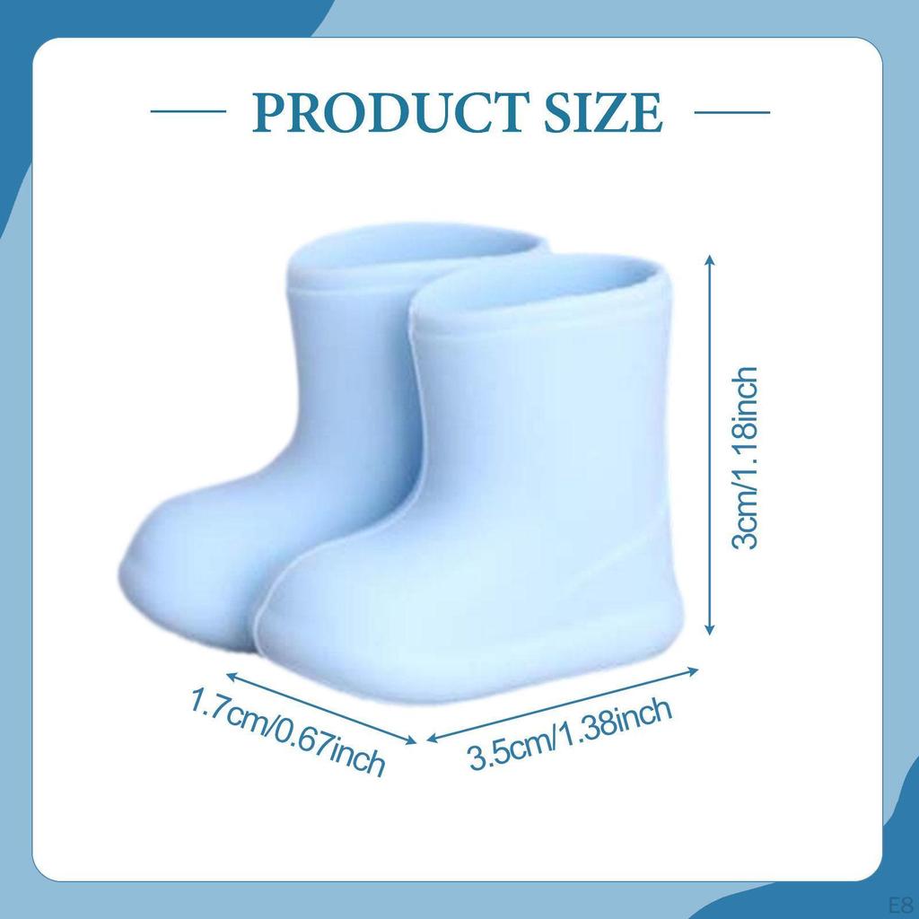 Doll Miniature Shoes Flexible Nonslip Rain Boots Toy Costume Replacement Silicone Handmade