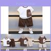 Trendy Summer Boys Outfit Set For Kids Soft Cotton Short Sleeve Casual Wear