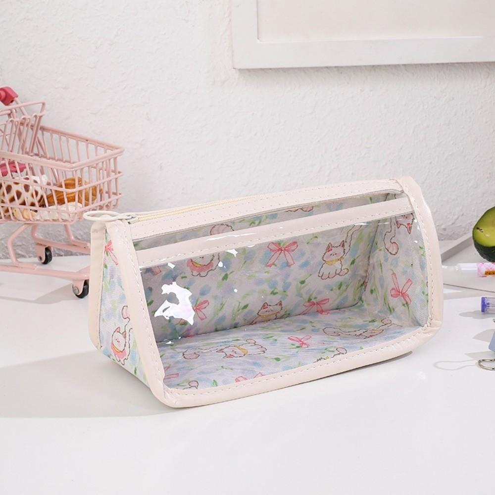 Multifunctional Transparent Pencil Case Large Capacity Cosmetic Bag New Stationery Pouch