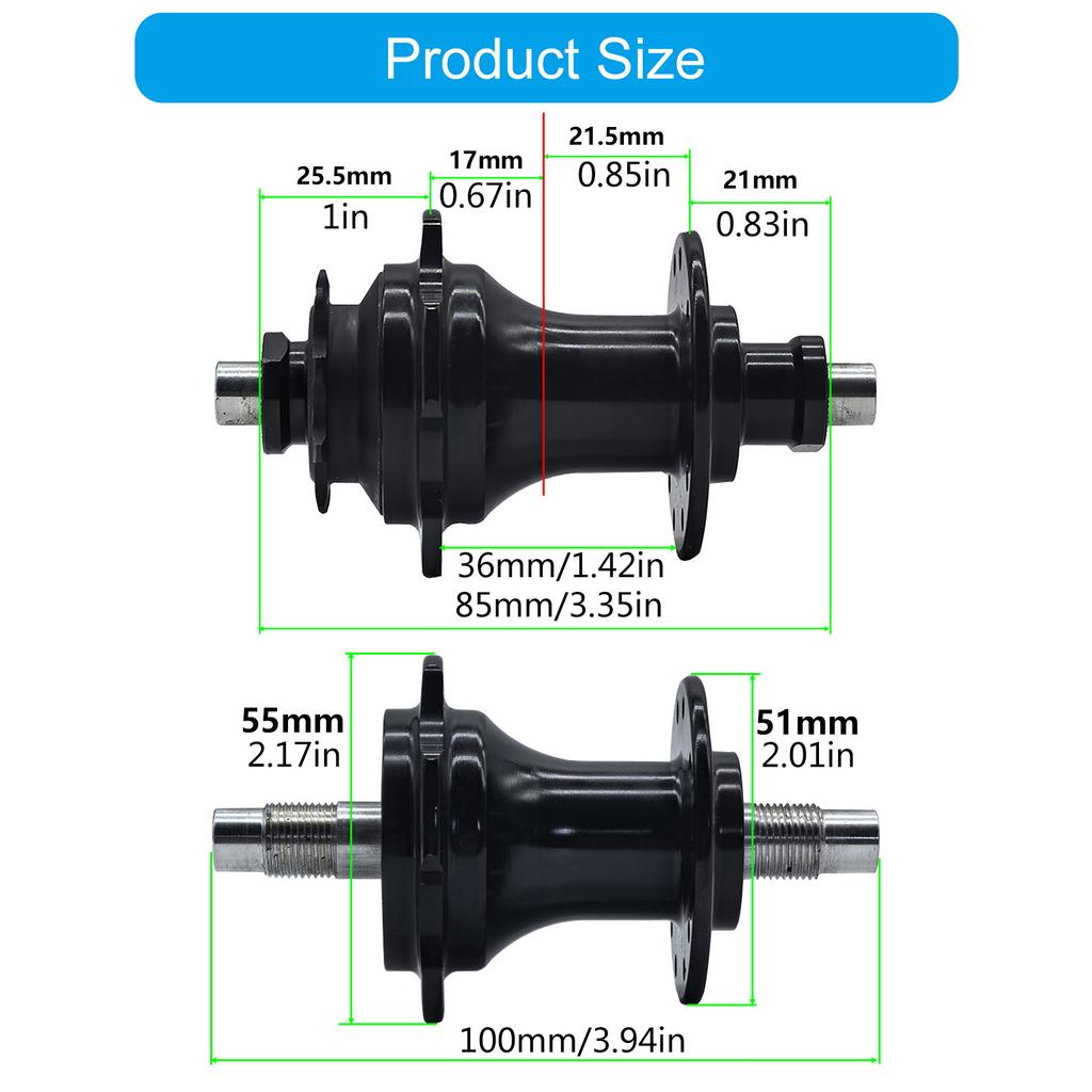 85mm Cycling Rear Hub with 20 Spoke Hole, Aluminum Alloys Mountain Bicycles Wheel Accessory for Disc Brake Hub Systems