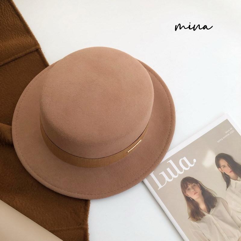 New Autumn and Winter White French Woolen Flat Hat Female British Retro Flat Edge Versatile Top Hat Flat Hat Male