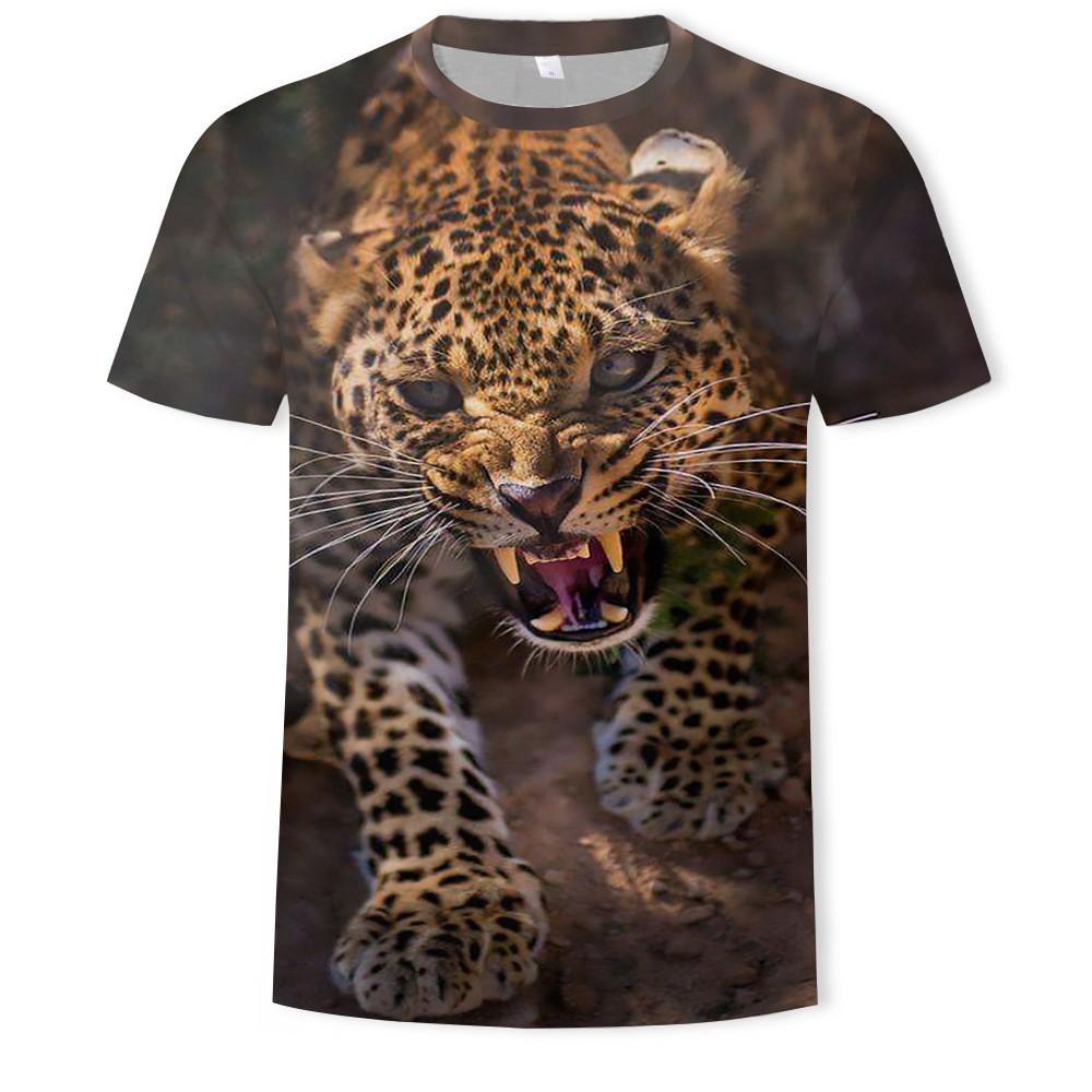 T-Shirt Uomo Con Stampa 3D Leone – Originale E Casuale, Manica Corta Girocollo (Taglia Asiatica: Prendere Una Taglia In Più)