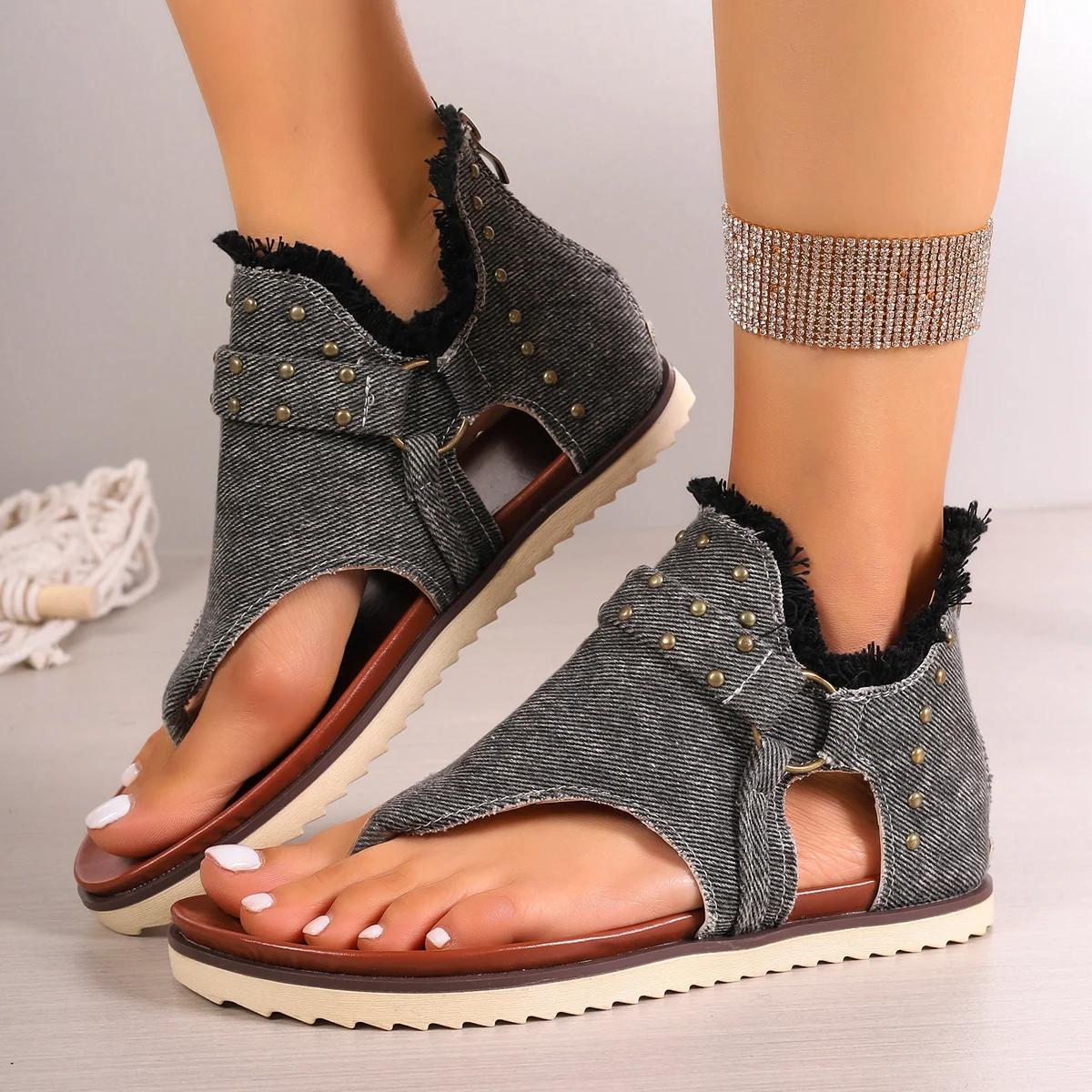 

Sandals Women Summer Shoes Platform Sandals New Designer Sandals Fashion Clip Toe Gladiator Female Plus Size Beach Slides Women 42 сірий колір