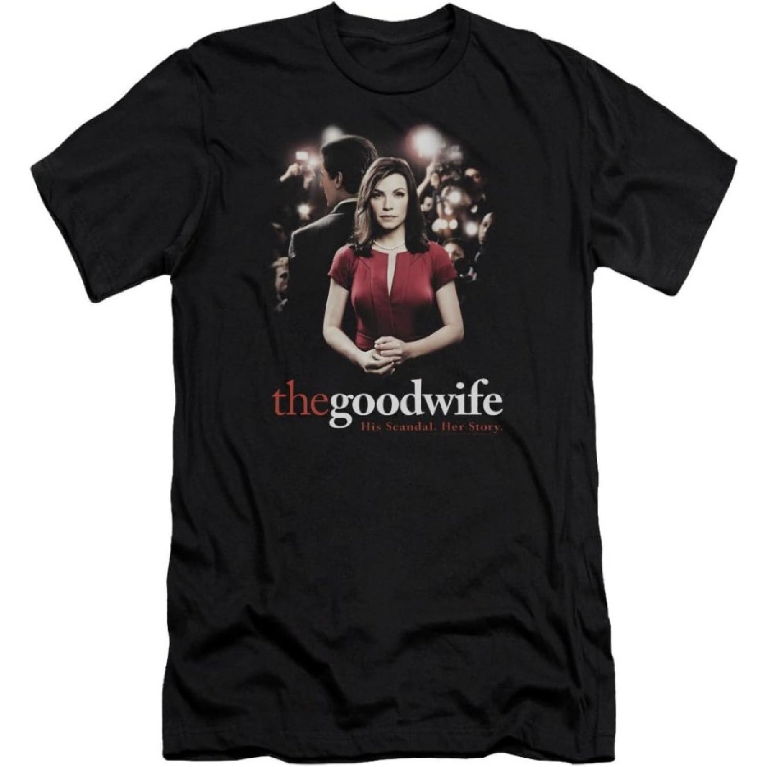 Good Wife The Mens Bad Press Premium Slim Fit T-Shirt, Medium, Black S