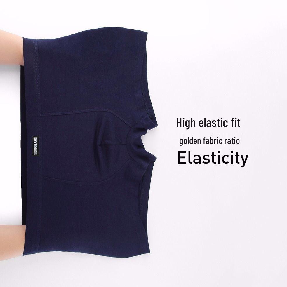 Modal Solid Color Men's Mid-Rise Super Soft Breathable Loose 4-Leg Boxer Briefs, Plus Size