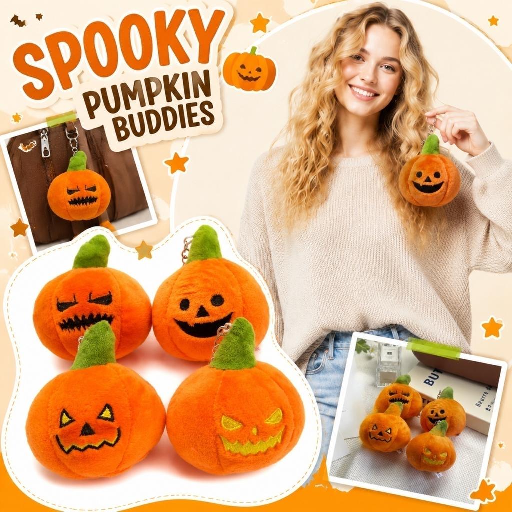 Funny Pumpkin Plush Keychain Toy - Soft Stuffed Doll with Random Expression, Halloween Accessory